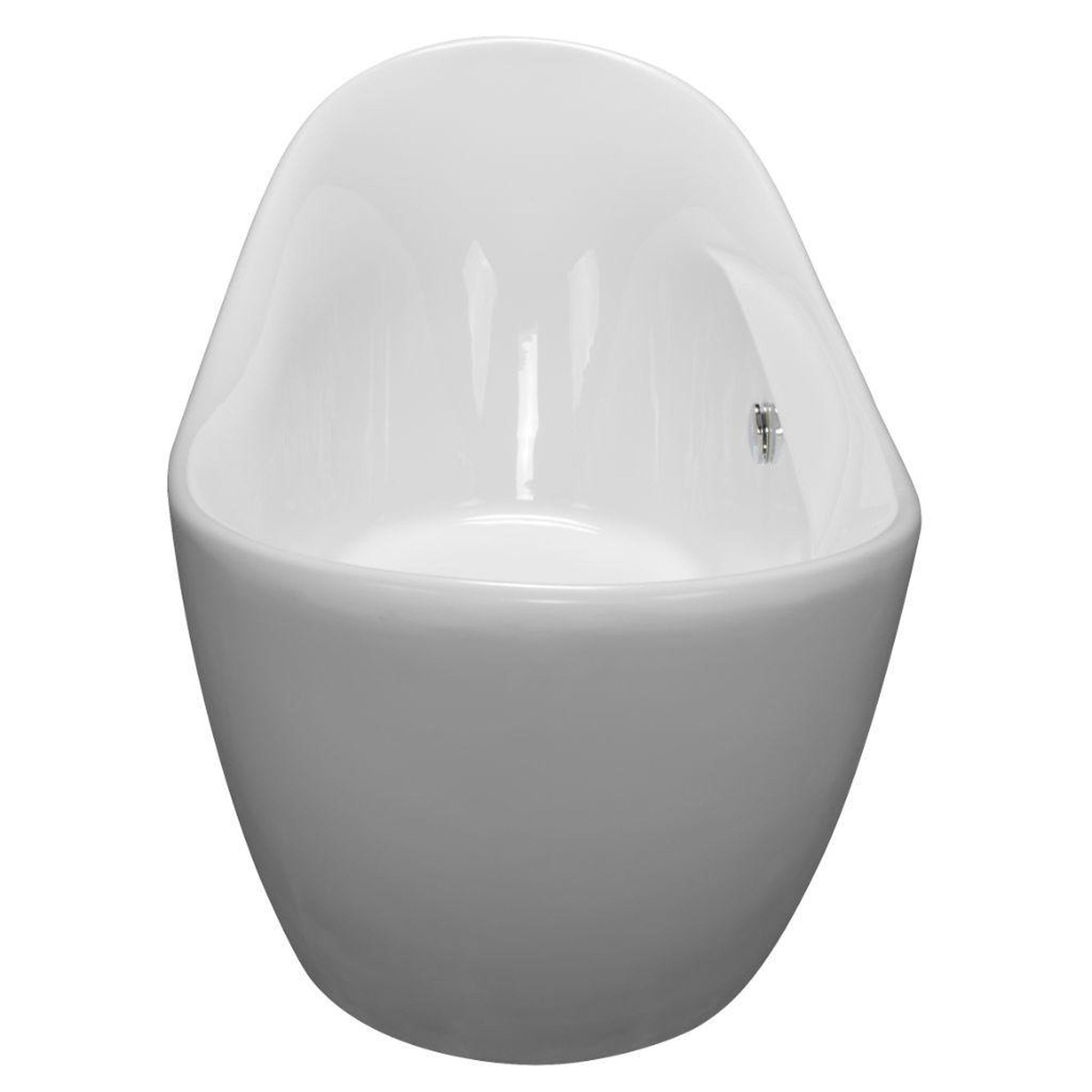 American Acrylic 67.75" x 29.125" White Slipper Style Freestanding With 16-Jet Air Massage System Bathtub