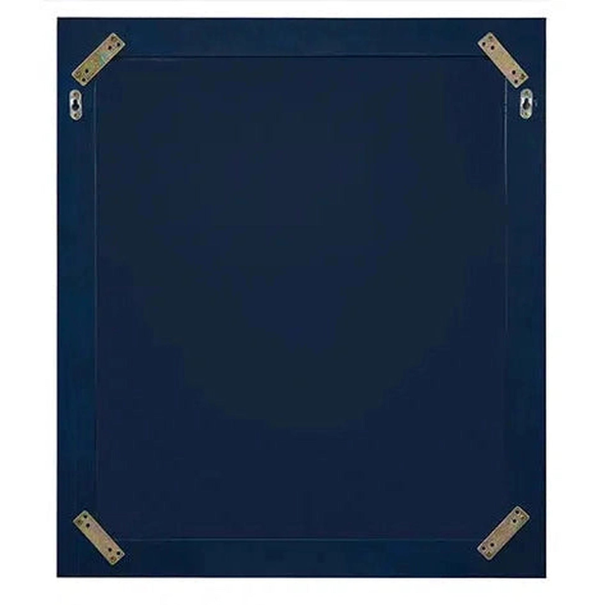 Ancerre Designs 28" x 32" Rectangle Heritage Blue Solid Wood Framed Bathroom Vanity Mirror With Mounting Hardware