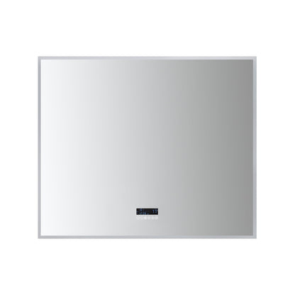Ancerre Designs Immersion 48" x 40" Modern Rectangle LED Lighted Frameless Bathroom Vanity Mirror With Bluetooth, Defogger, Digital Display and Mounting Hardware