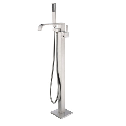 ANZZI Angel Series 2-Handle Brushed Nickel Clawfoot Tub Faucet With Euro-Grip Handheld Sprayer