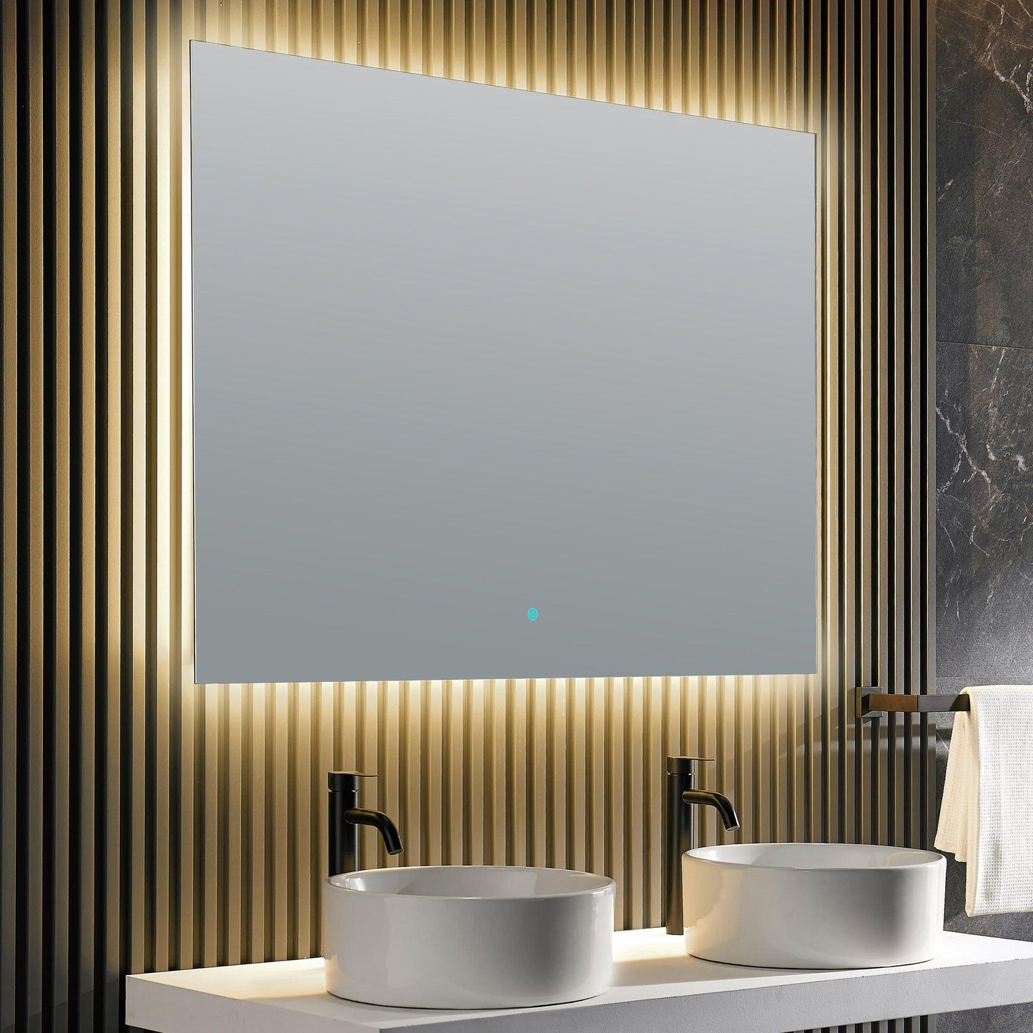 ANZZI Autumn Series 36" x 48" Frameless Led Bathroom Mirror With Built-In Defogger