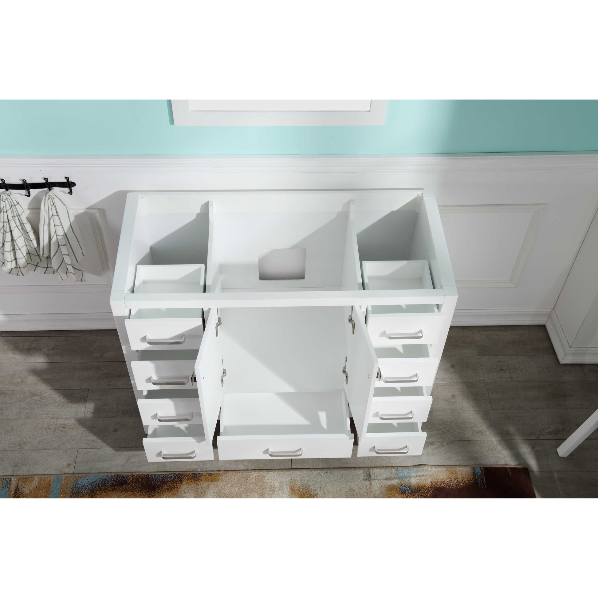 ANZZI Chateau Series 48" x 36" Rich White Solid Wood Bathroom Vanity With White Carrara Marble Countertop, Basin Sink and Mirror