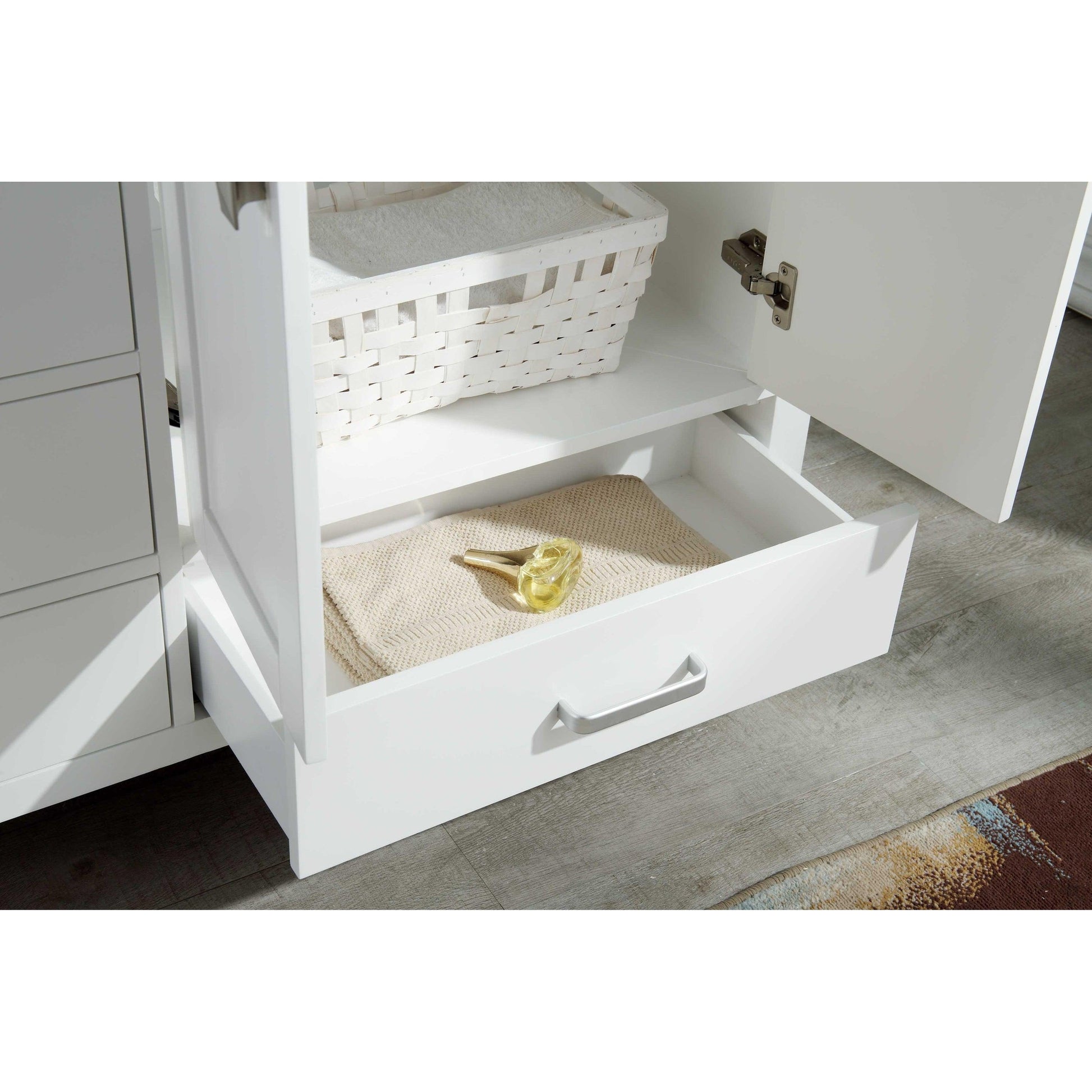 ANZZI Chateau Series 72" x 36" Rich White Solid Wood Bathroom Vanity With White Carrara Marble Countertop, Basin Sink and Mirror