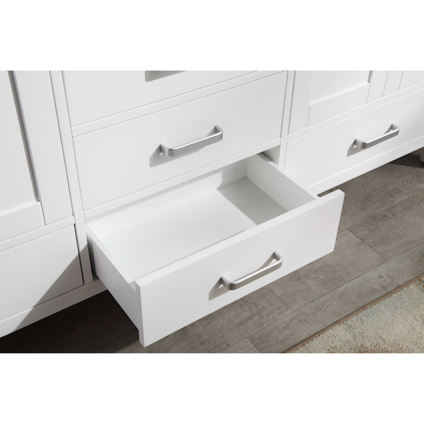 ANZZI Chateau Series 72" x 36" Rich White Solid Wood Bathroom Vanity With White Carrara Marble Countertop, Basin Sink and Mirror