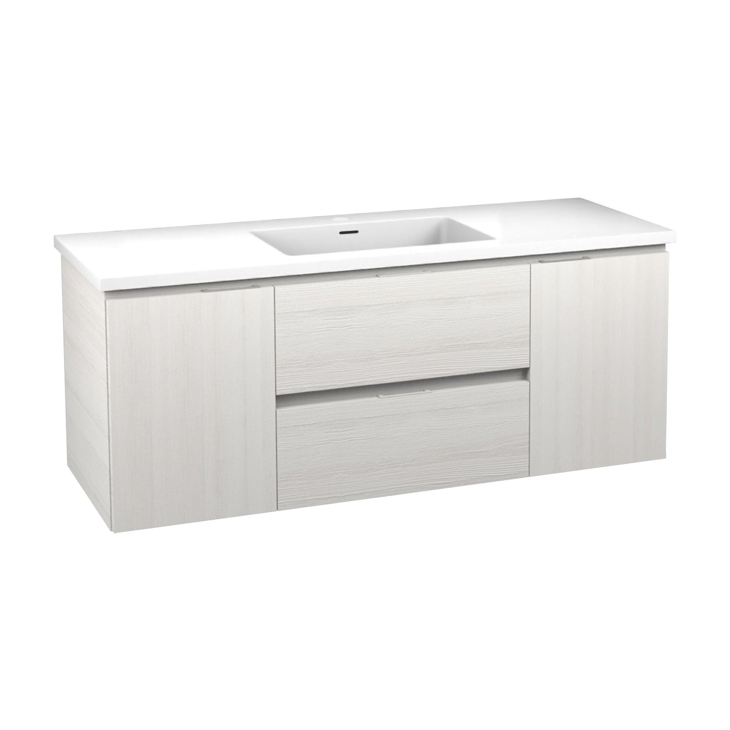 ANZZI Conques 48" x 20" Rich White Solid Wood Bathroom Vanity With Glossy White Sink and Countertop