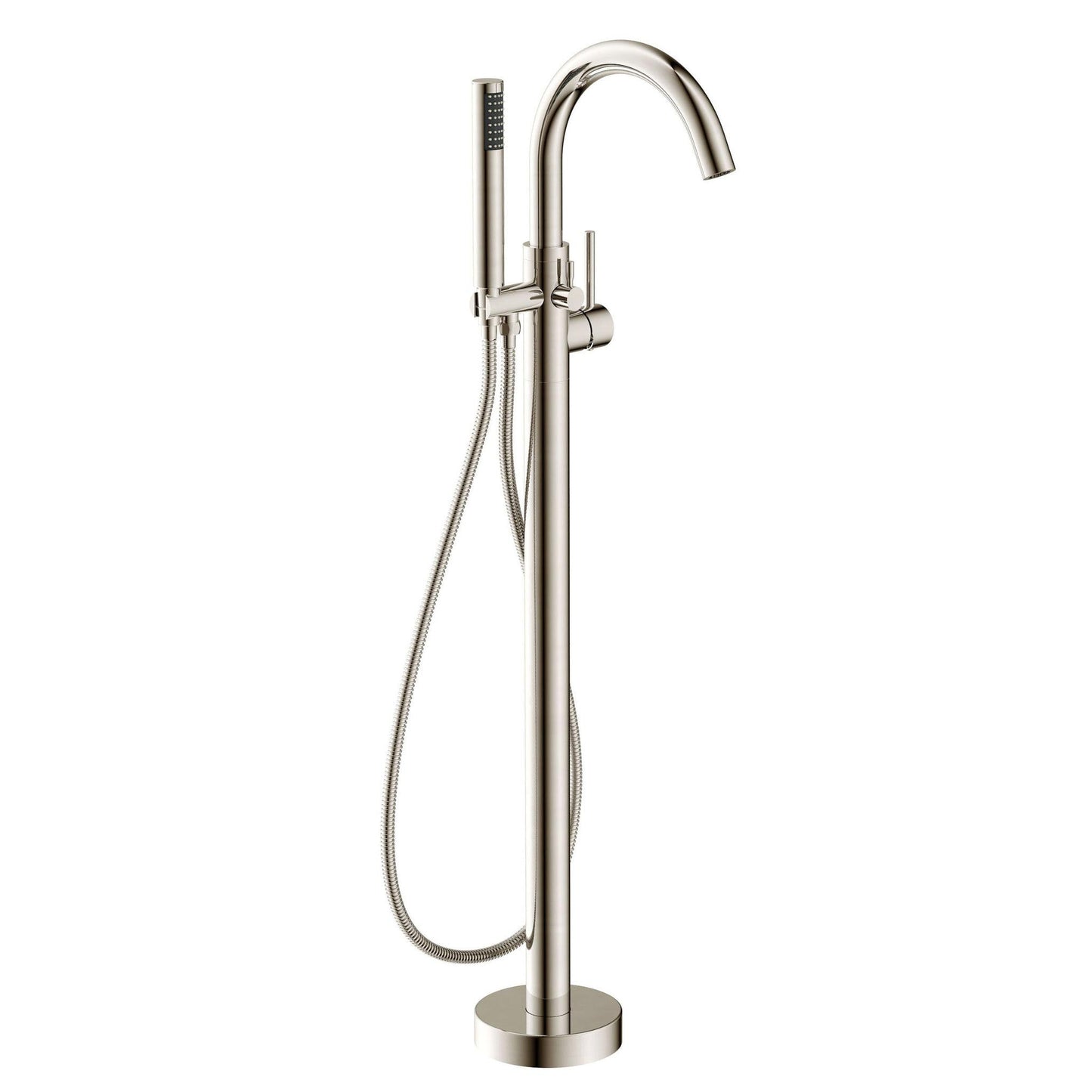 ANZZI Coral Series 2-Handle Brushed Nickel Clawfoot Tub Faucet With Euro-Grip Handheld Sprayer