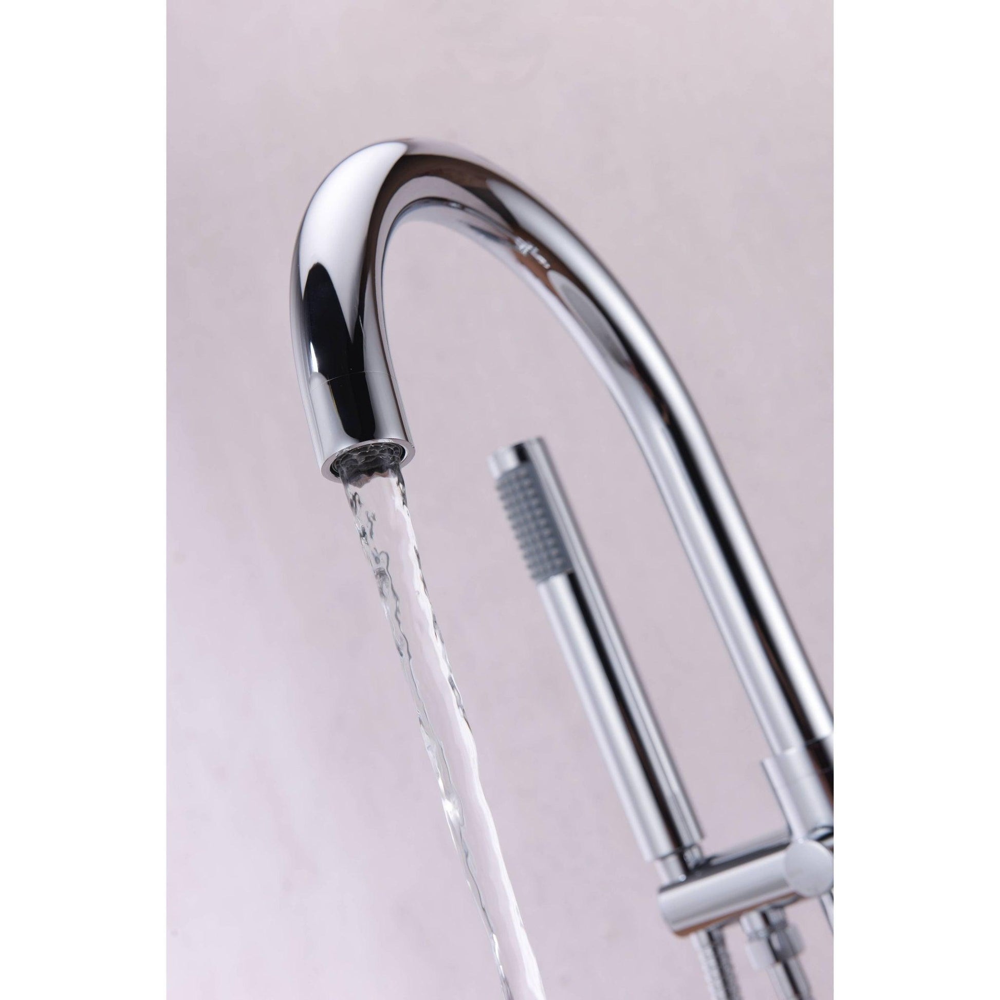 ANZZI Coral Series 2-Handle Polished Chrome Clawfoot Tub Faucet With Euro-Grip Handheld Sprayer