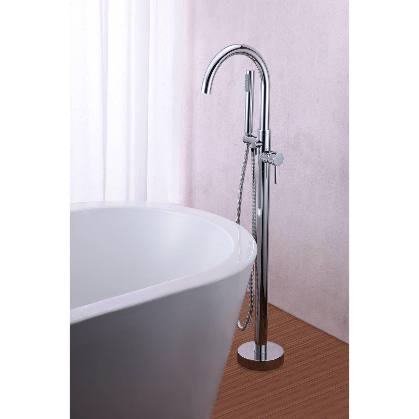 ANZZI Coral Series 2-Handle Polished Chrome Clawfoot Tub Faucet With Euro-Grip Handheld Sprayer