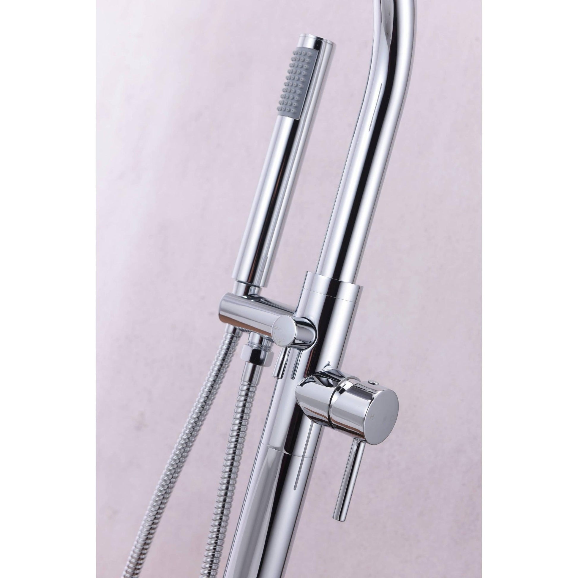 ANZZI Coral Series 2-Handle Polished Chrome Clawfoot Tub Faucet With Euro-Grip Handheld Sprayer