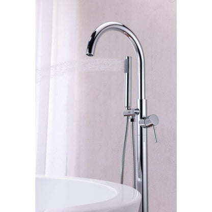 ANZZI Coral Series 2-Handle Polished Chrome Clawfoot Tub Faucet With Euro-Grip Handheld Sprayer