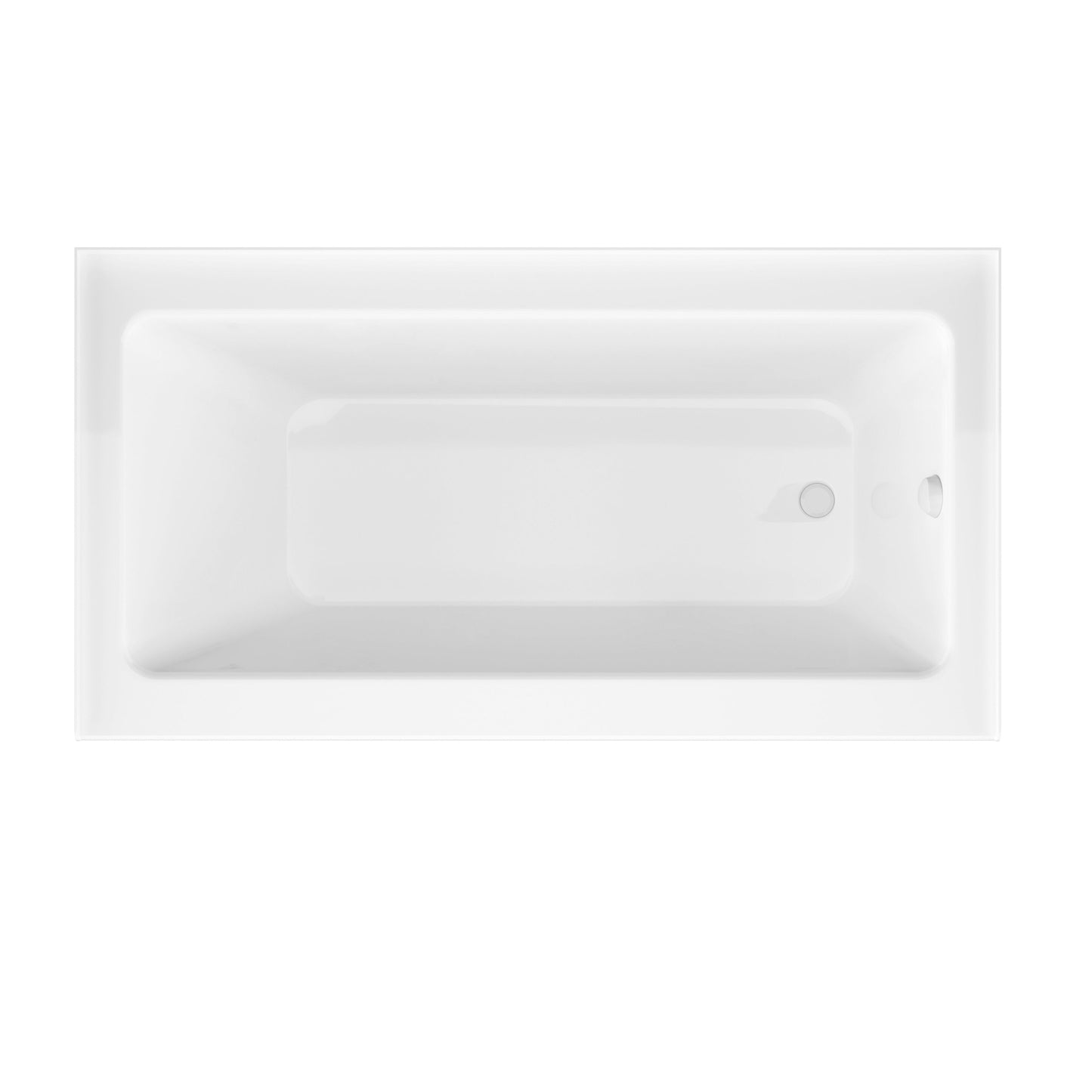 ANZZI Don Series White "60 x 30" Alcove Right Drain Rectangular Bathtub With Built-In Flange and Frameless Matte Black Sliding Door