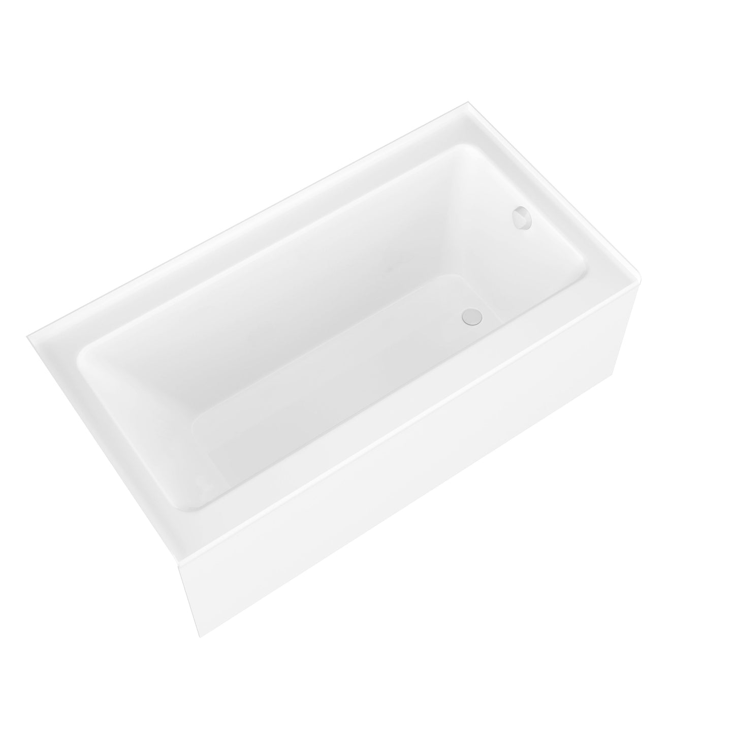 ANZZI Don Series White "60 x 30" Alcove Right Drain Rectangular Bathtub With Built-In Flange and Frameless Matte Black Sliding Door