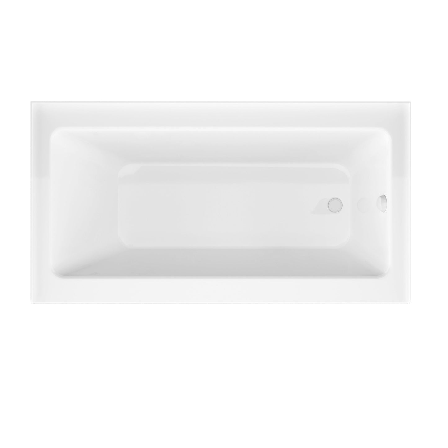 ANZZI Don Series White "60 x 32" Alcove Right Drain Rectangular Bathtub With Built-In Flange and Frameless Brushed Nickel Sliding Door