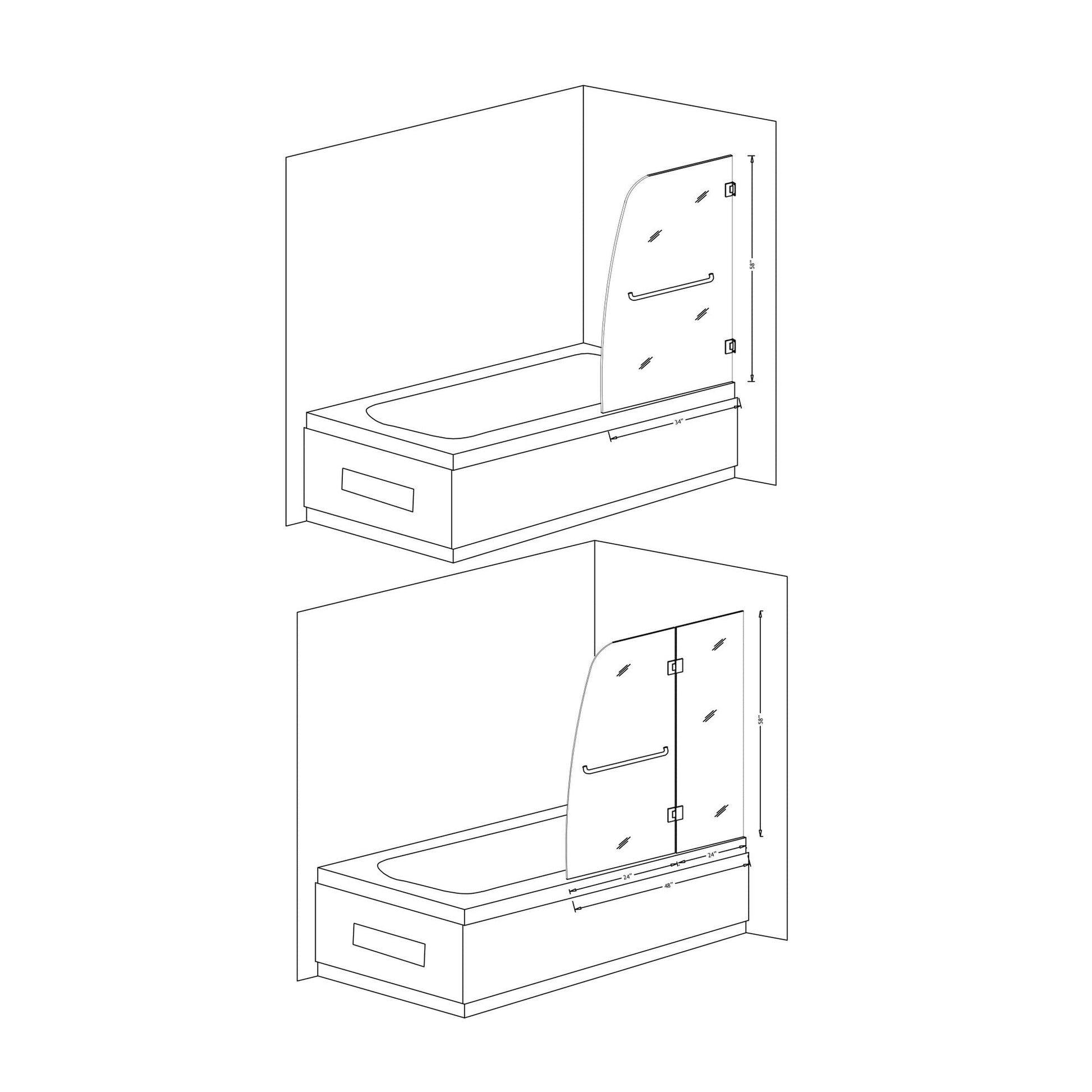 ANZZI Grand Series White "60 x 32" Alcove Right Drain Rectangular Bathtub With Built-In Flange and Frameless Brushed Nickel Hinged Door