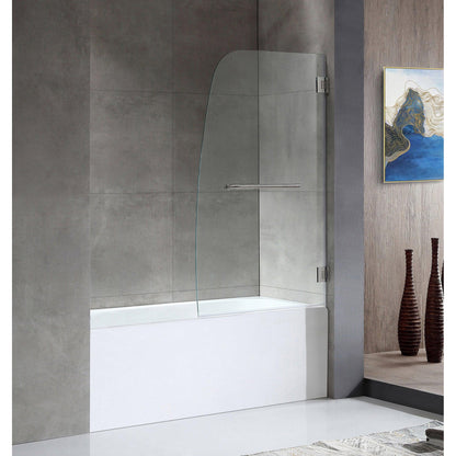 ANZZI Grand Series White "60 x 32" Alcove Right Drain Rectangular Bathtub With Built-In Flange and Frameless Brushed Nickel Hinged Door