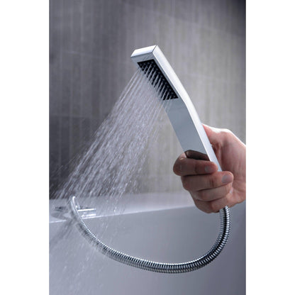 ANZZI Guaira Series 3-Handle Polished Chrome Waterfall Spout Roman Tub Faucet With Euro-Grip Handheld Sprayer