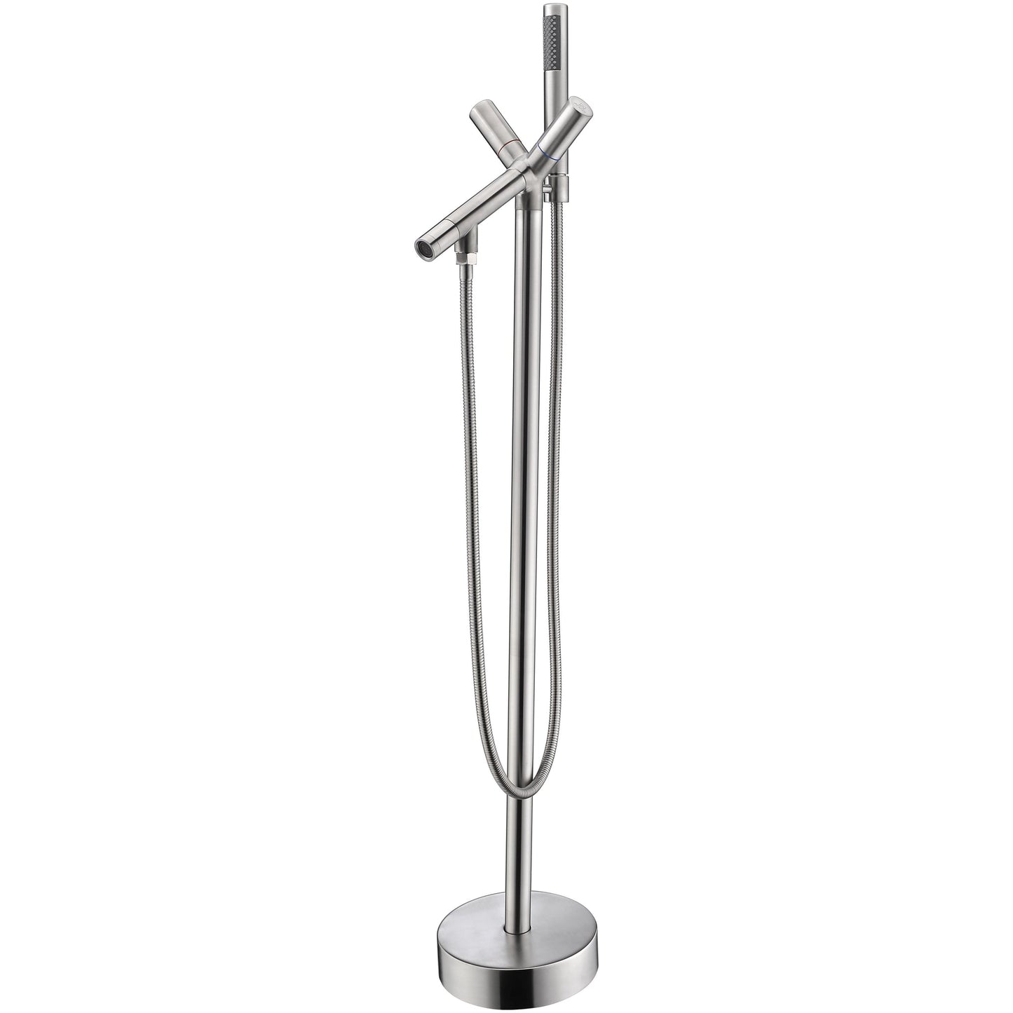 ANZZI Havasu Series 2-Handle Brushed Nickel Clawfoot Tub Faucet With Euro-Grip Handheld Sprayer