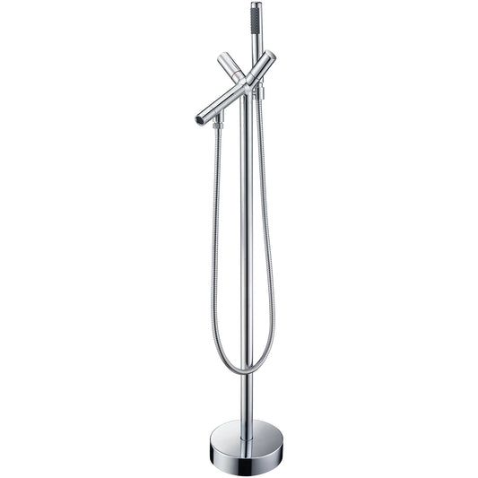 ANZZI Havasu Series 2-Handle Polished Chrome Clawfoot Tub Faucet With Euro-Grip Handheld Sprayer