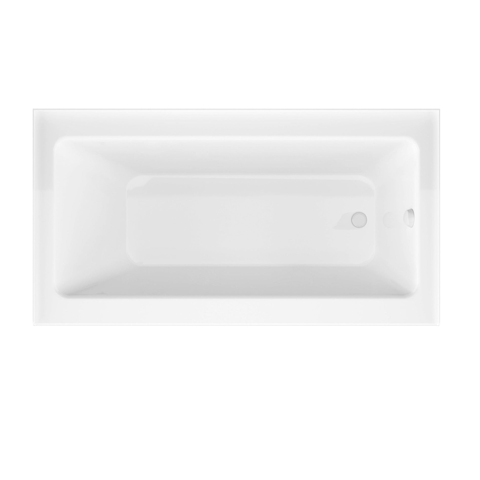 ANZZI Herald Series White "60 x 30" Alcove Right Drain Rectangular Bathtub With Built-In Flange and Frameless Polished Chrome Hinged Door