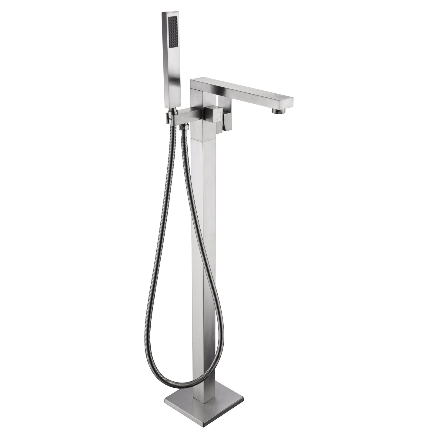 ANZZI Khone Series 2-Handle Brushed Nickel Clawfoot Tub Faucet With Euro-Grip Handheld Sprayer