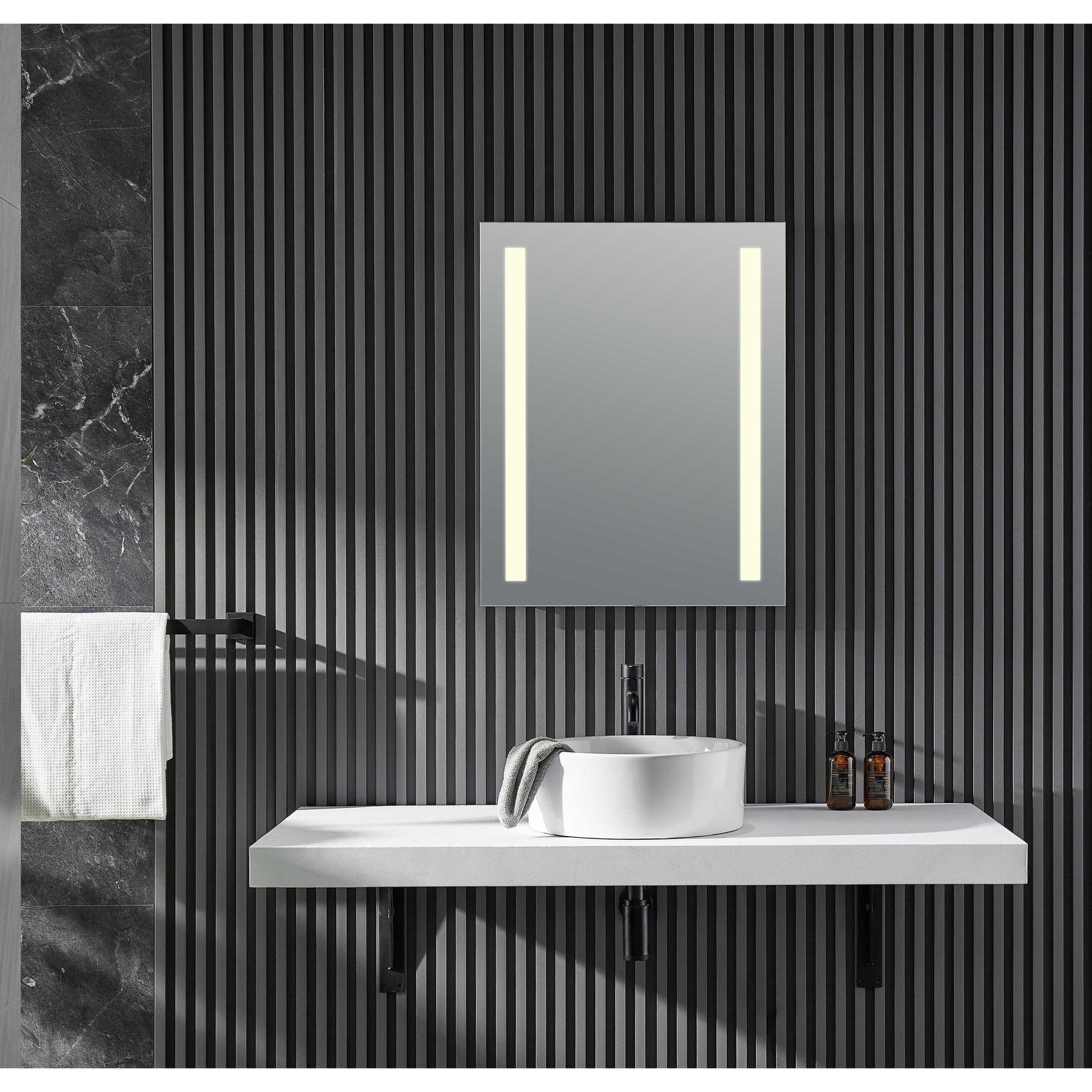 ANZZI Mantra Series 30" x 24" Frameless Led Bathroom Mirror With Built-In Defogger