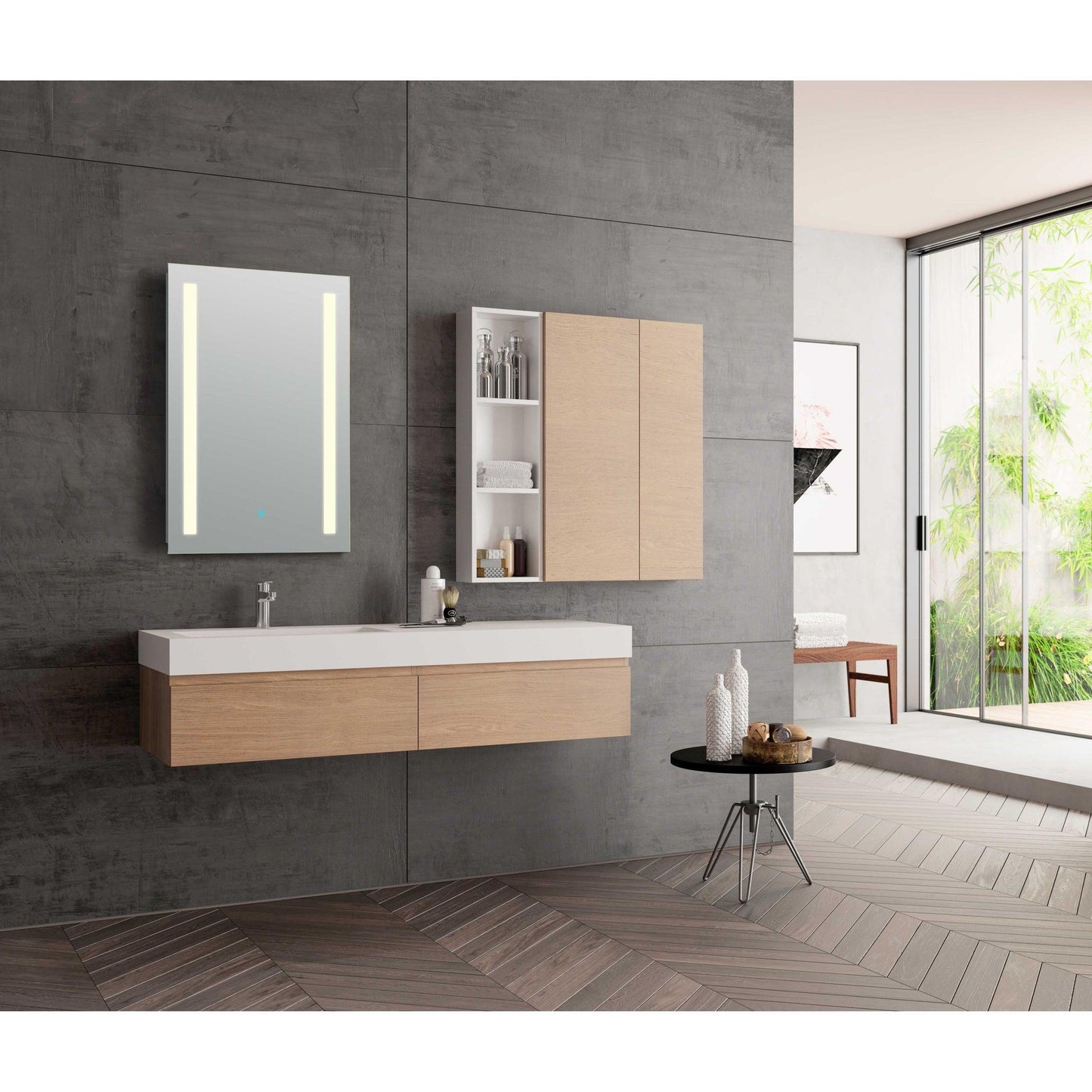 ANZZI Mantra Series 30" x 24" Frameless Led Bathroom Mirror With Built-In Defogger