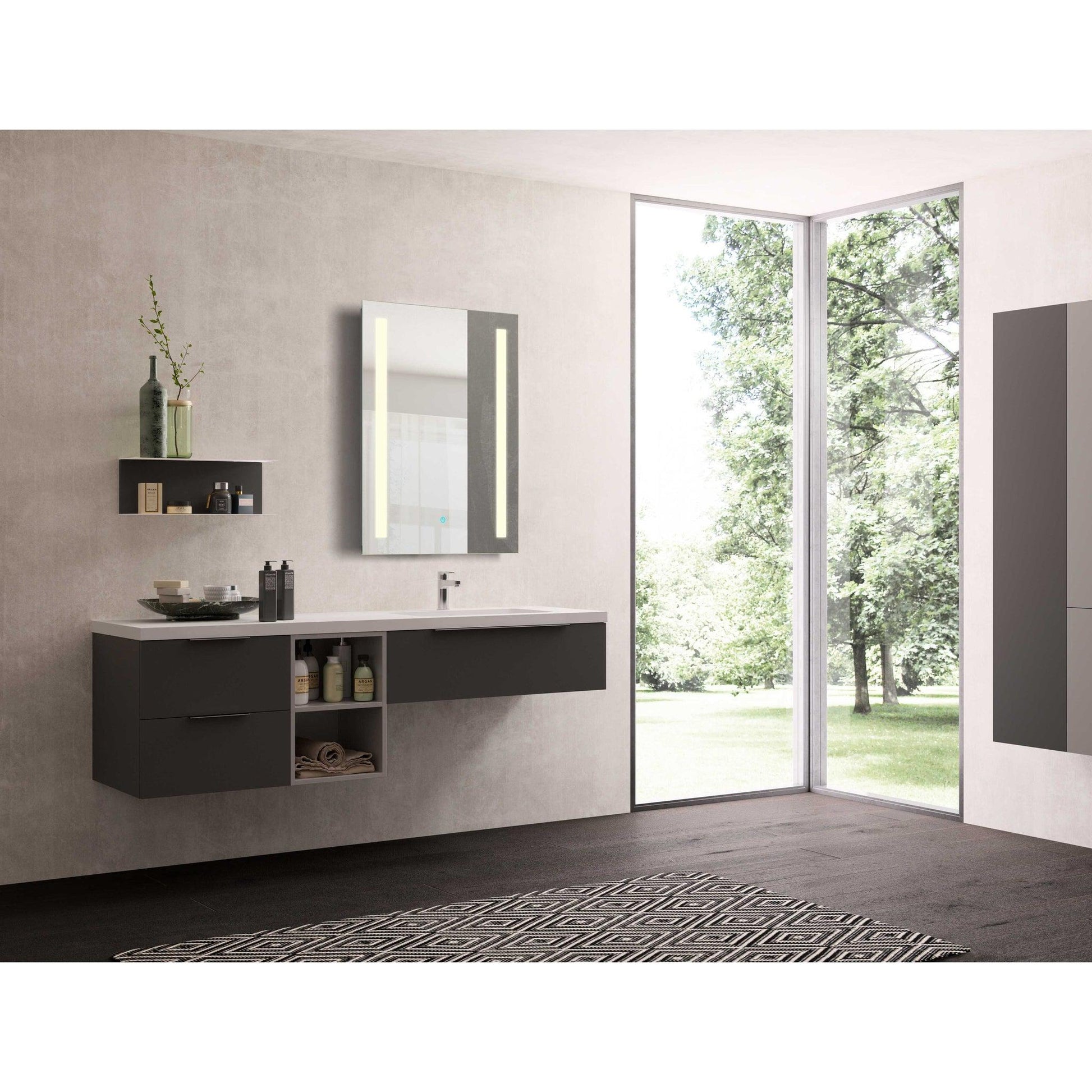 ANZZI Mantra Series 30" x 24" Frameless Led Bathroom Mirror With Built-In Defogger