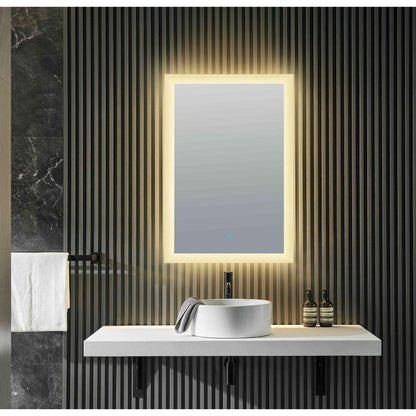 ANZZI Olympus Series 36" x 24" Frameless Led Bathroom Mirror With Built-In Defogger