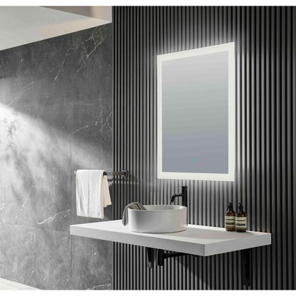 ANZZI Olympus Series 36" x 24" Frameless Led Bathroom Mirror With Built-In Defogger