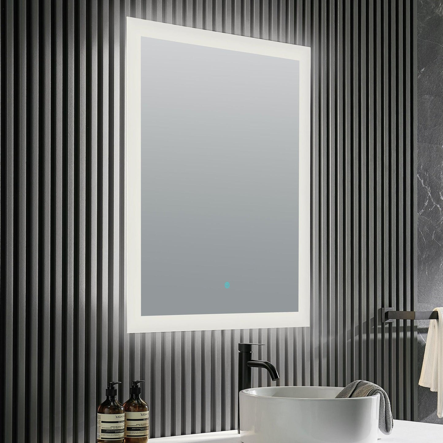 ANZZI Olympus Series 36" x 24" Frameless Led Bathroom Mirror With Built-In Defogger