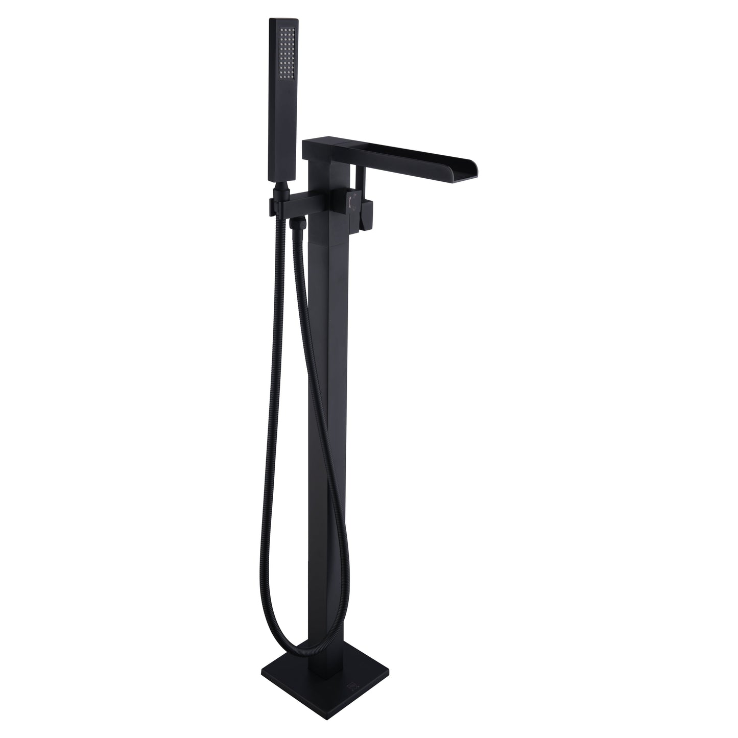 ANZZI Union Series 2-Handle Matte Black Clawfoot Tub Faucet With Euro-Grip Handheld Sprayer