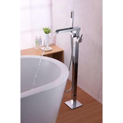ANZZI Union Series 2-Handle Polished Chrome Clawfoot Tub Faucet With Euro-Grip Handheld Sprayer
