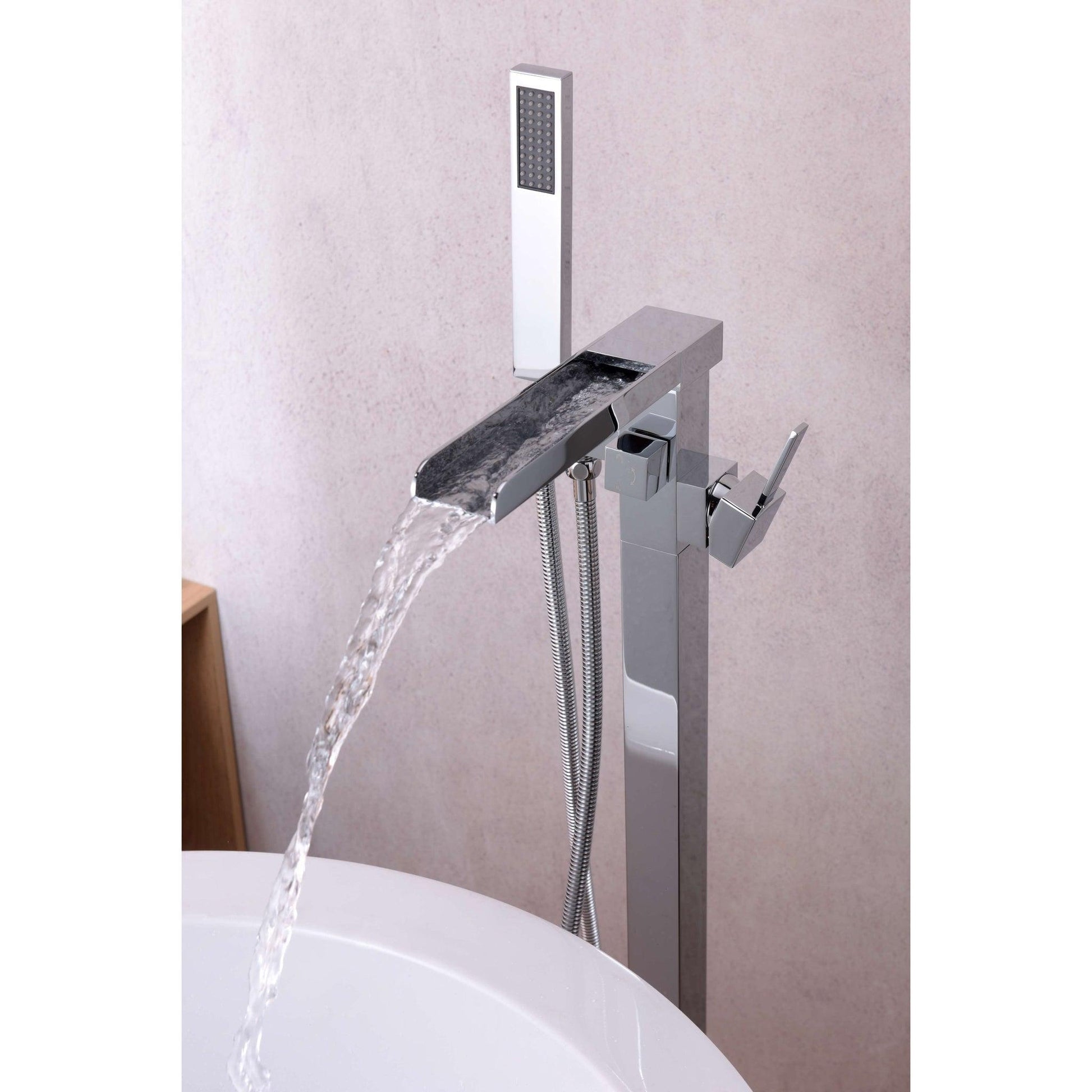 ANZZI Union Series 2-Handle Polished Chrome Clawfoot Tub Faucet With Euro-Grip Handheld Sprayer
