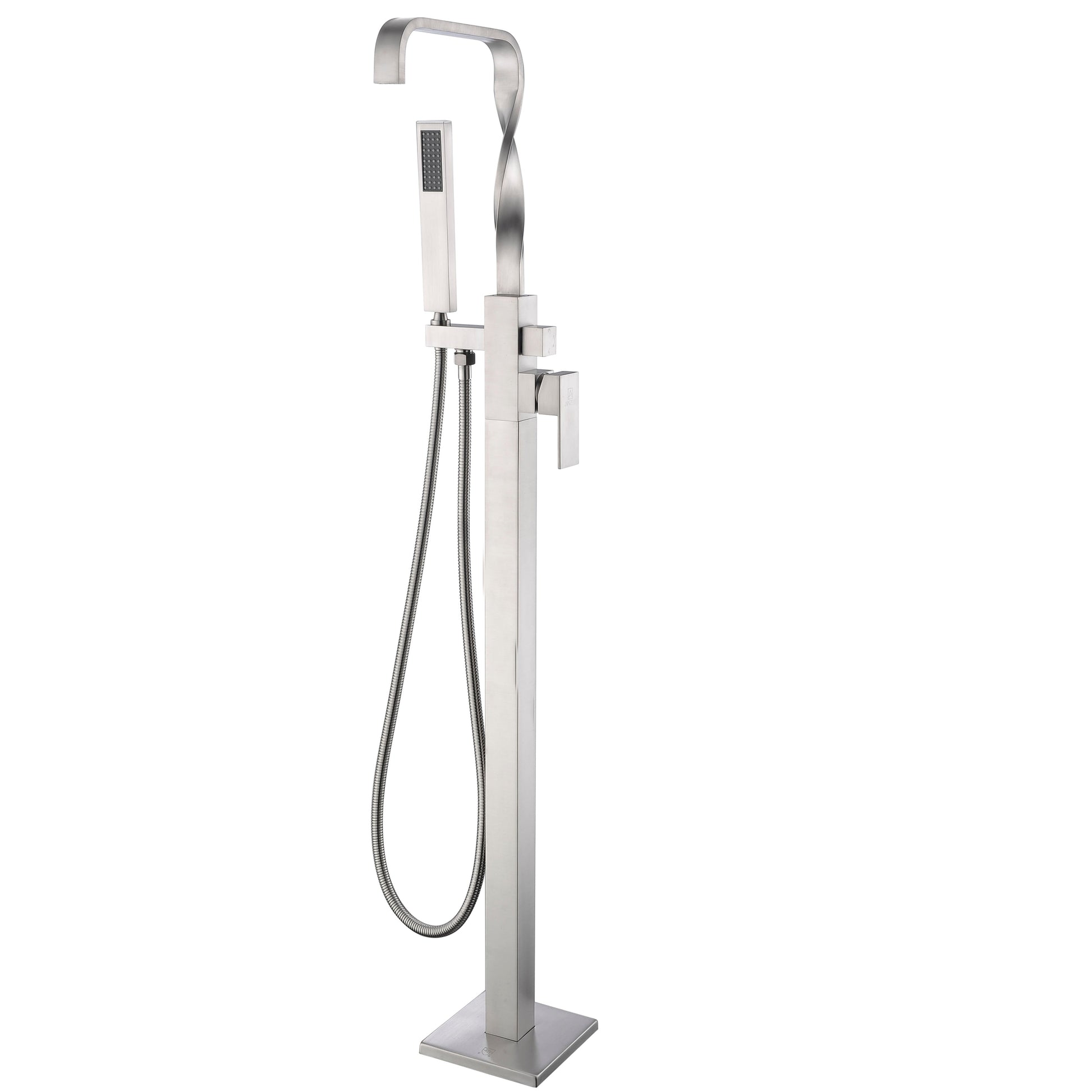 ANZZI Yosemite Series 2-Handle Brushed Nickel Clawfoot Tub Faucet With Euro-Grip Handheld Sprayer