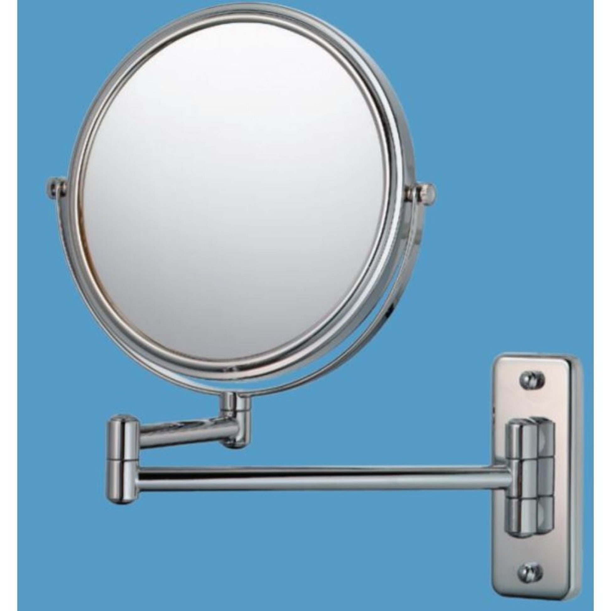 Aptations Mirror Image 10" x 12" Chrome Wall-Mounted Round Double Sided Double Arm 1X/5X Magnified Makeup Mirror