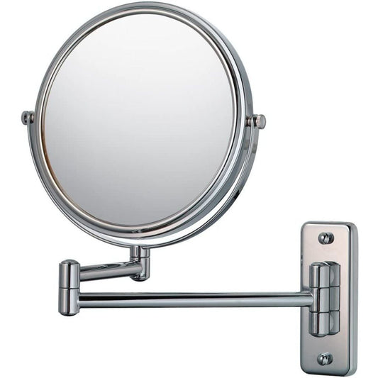 Aptations Mirror Image 10" x 12" Chrome Wall-Mounted Round Double Sided Double Arm 1X/5X Magnified Makeup Mirror