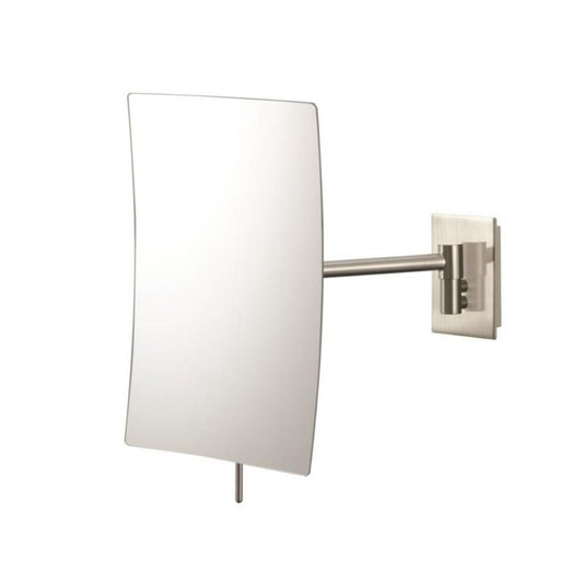 Aptations Mirror Image 6" x 10" Brushed Nickel Wall-Mounted Minimalist Rectangular 3X Magnified Mirror