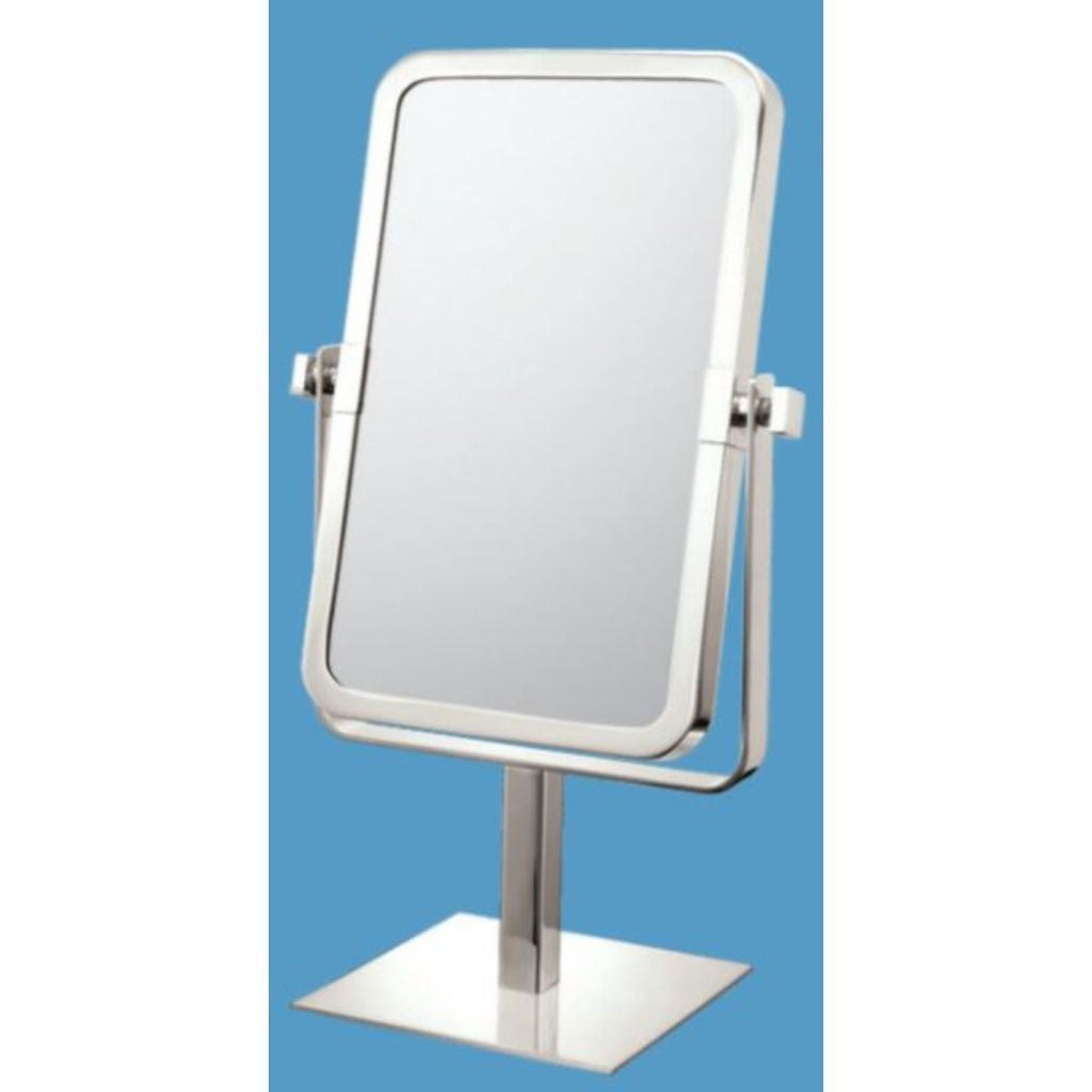 Aptations Mirror Image 8" x 14" Brushed Nickel Freestanding Rectangular 1X/3X Magnified Mirror With Square Base