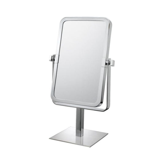 Aptations Mirror Image 8" x 14" Brushed Nickel Freestanding Rectangular 1X/3X Magnified Mirror With Square Base