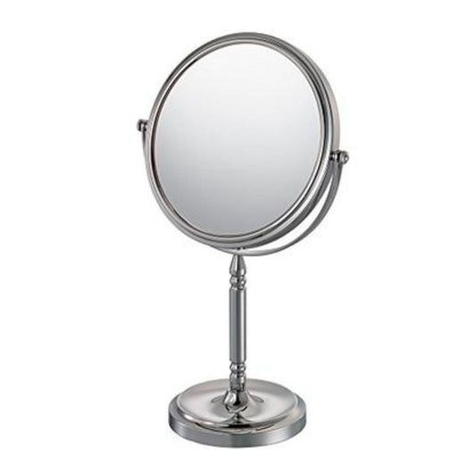Aptations Mirror Image 8" x 15" Chrome Freestanding Recessed Base 1X/5X Magnified Makeup Mirror