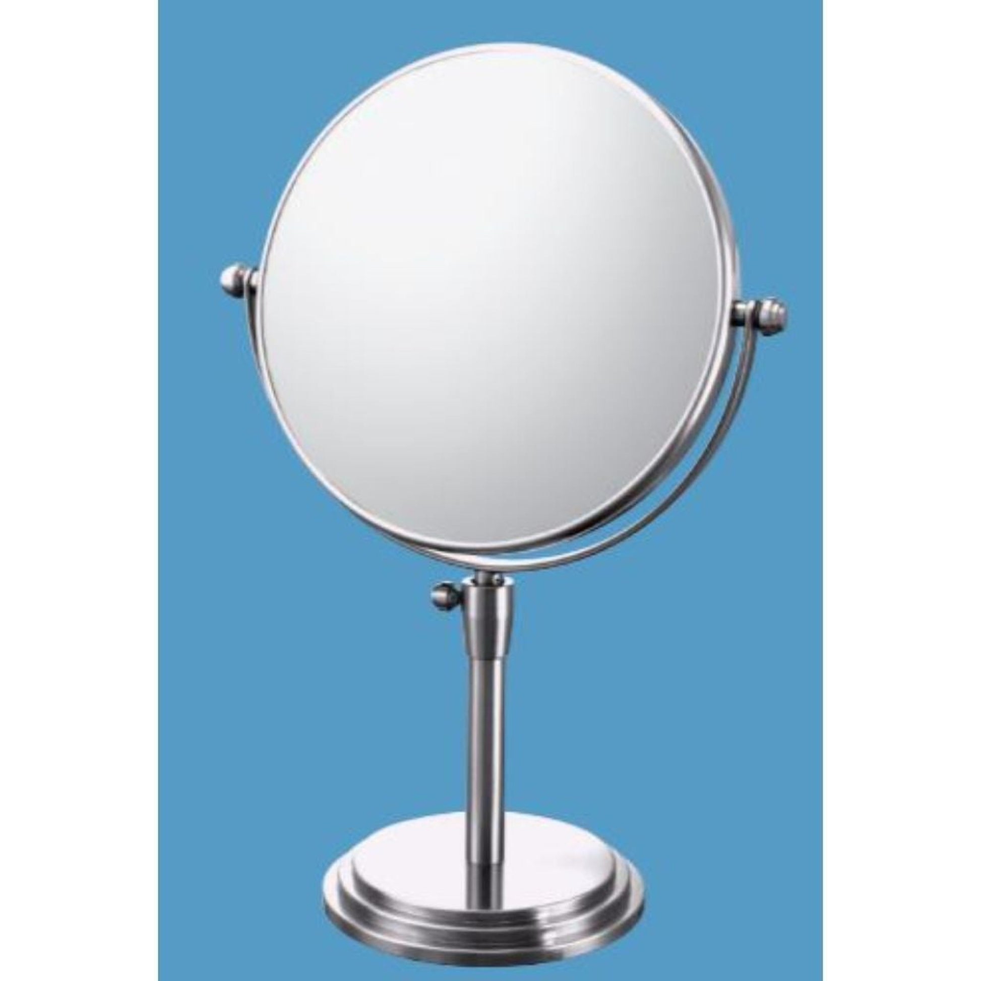 Aptations Mirror Image 8" x 17" Chrome Freestanding Classic Adjustable 1X/5X Magnified Makeup Mirror