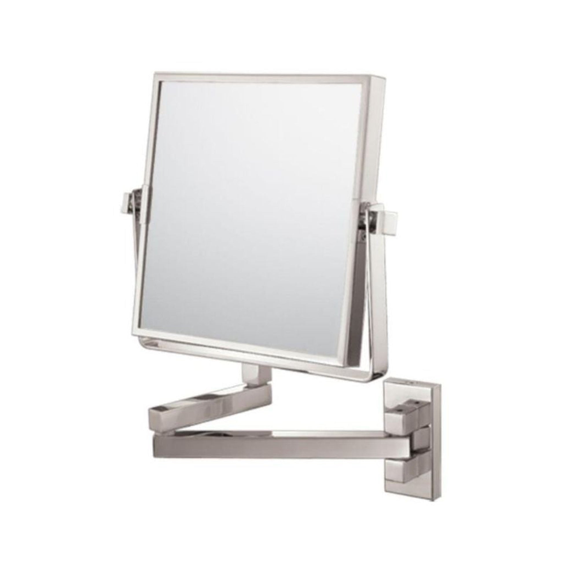 Aptations Mirror Image 9" x 12" Brushed Nickel Wall-Mounted Square 1X/3X Magnified Makeup Mirror