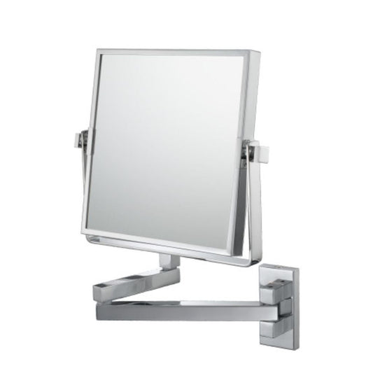 Aptations Mirror Image 9" x 12" Polished Nickel Wall-Mounted Square 1X/3X Magnified Makeup Mirror