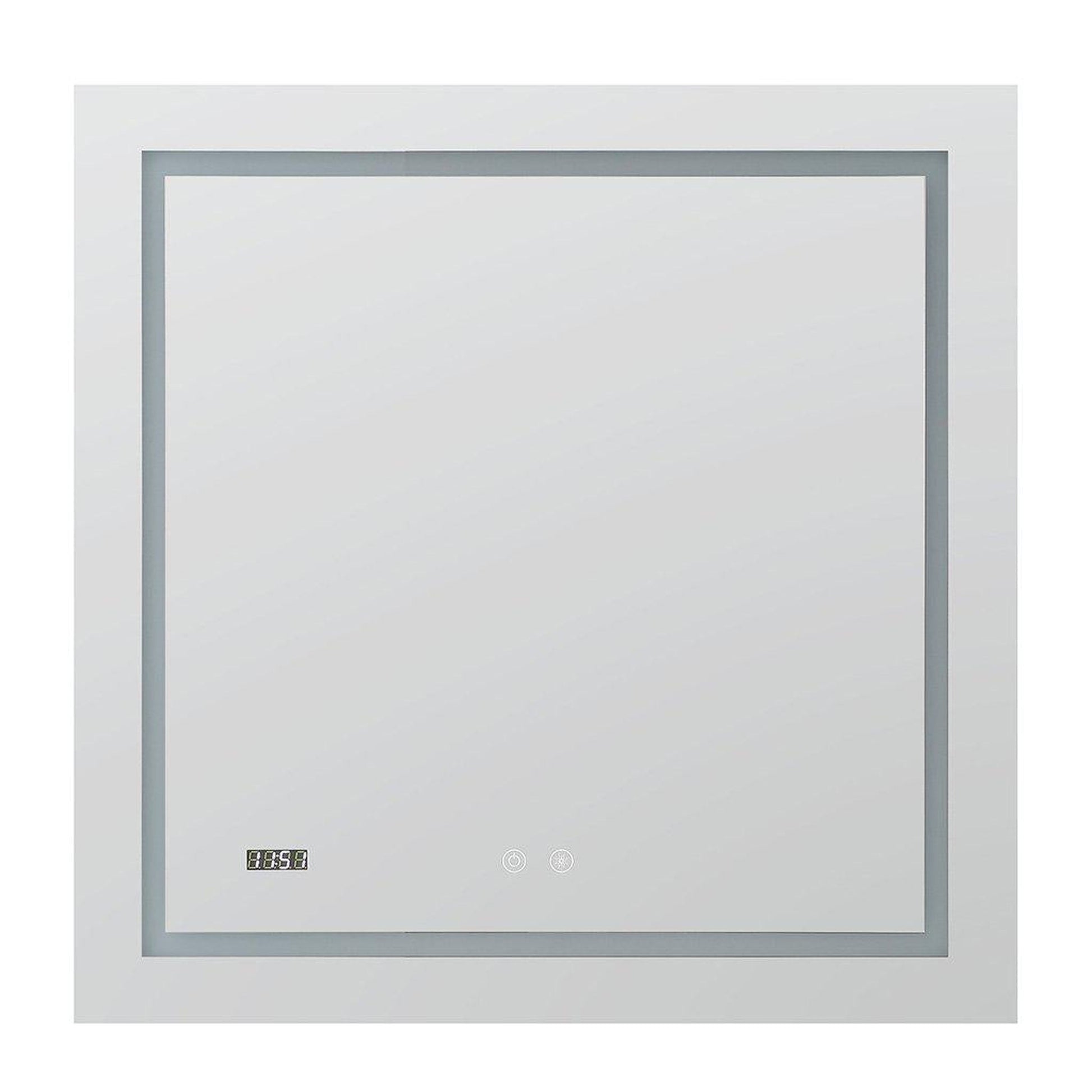 Aquadom Daytona 30" X 30" Square Ultra-Slim Frame LED Lighted Bathroom Mirror With Defogger