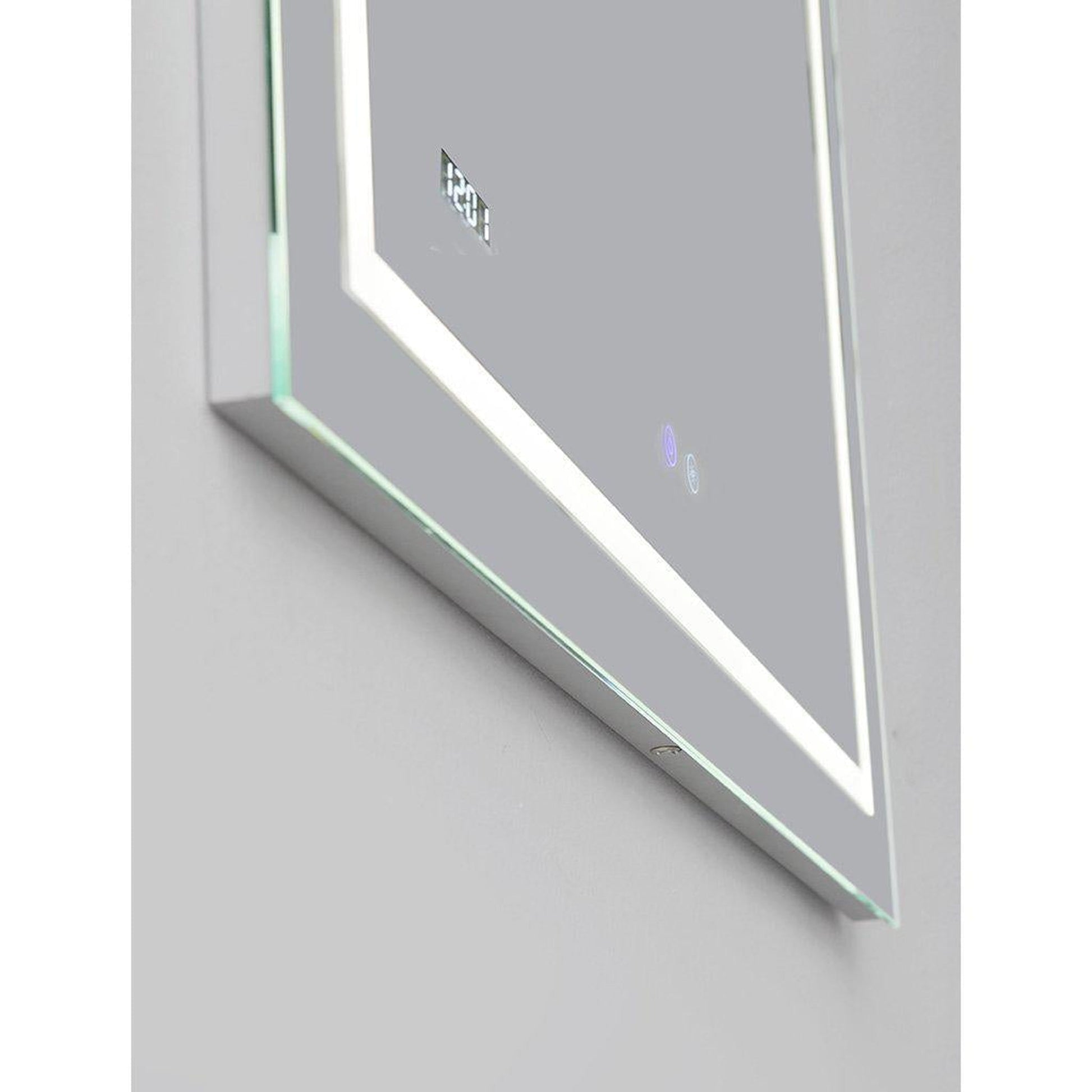 Aquadom Daytona 30" X 30" Square Ultra-Slim Frame LED Lighted Bathroom Mirror With Defogger