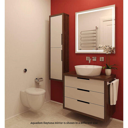 Aquadom Daytona 30" X 30" Square Ultra-Slim Frame LED Lighted Bathroom Mirror With Defogger