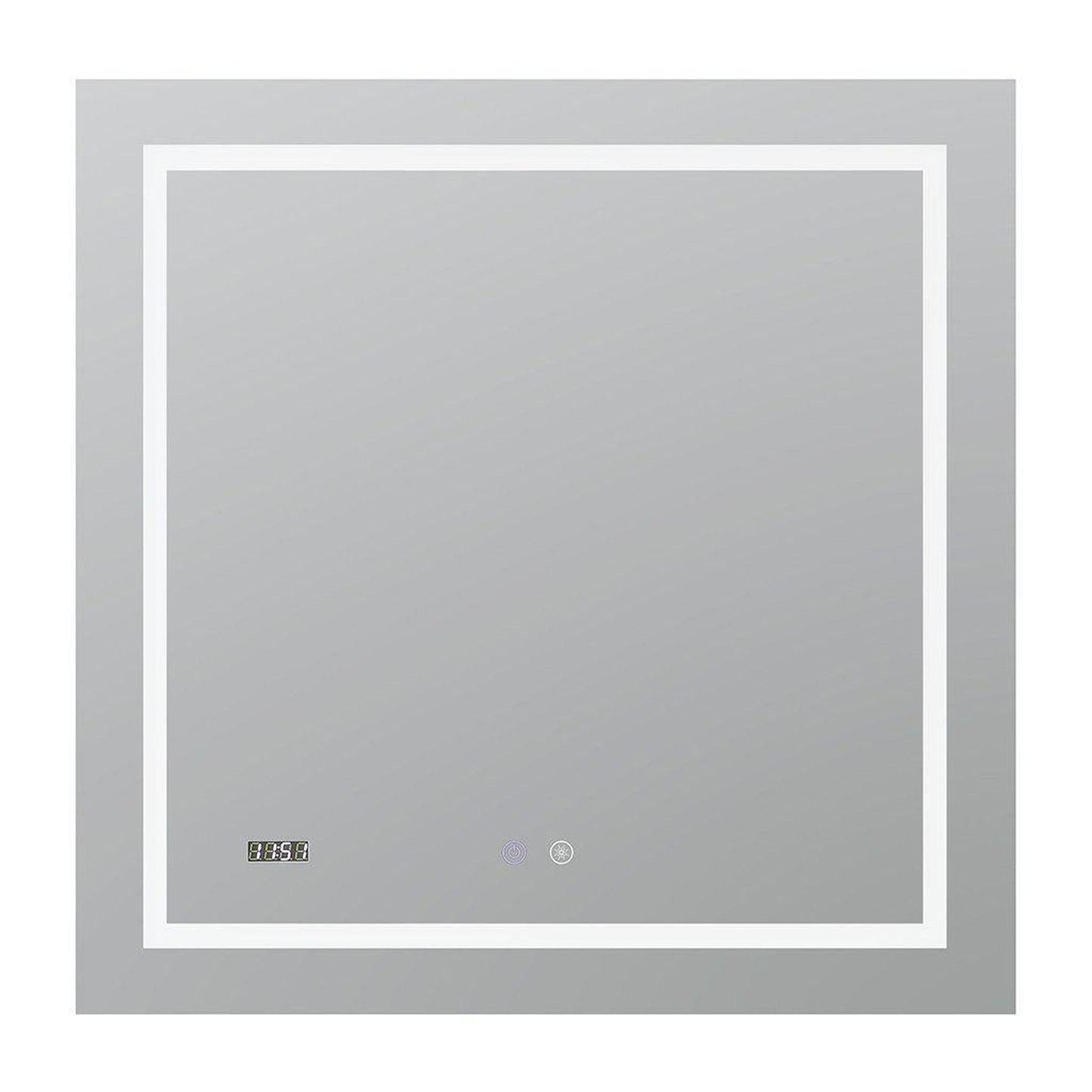 Aquadom Daytona 30" X 30" Square Ultra-Slim Frame LED Lighted Bathroom Mirror With Defogger