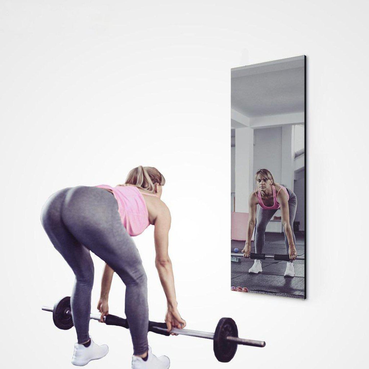 Aquadom Energy 18" X 48" Smart Fitness Mirror With 5MP HD Camera and Body Fat Scale
