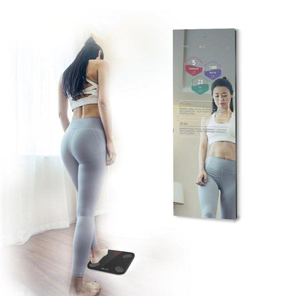 Aquadom Energy 18" X 48" Smart Fitness Mirror With 5MP HD Camera and Body Fat Scale