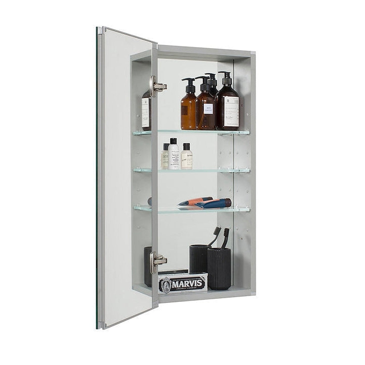 Aquadom Royale 24" x 30" Rectangle Recessed or Surface Mount Single Door Bathroom Medicine Cabinet